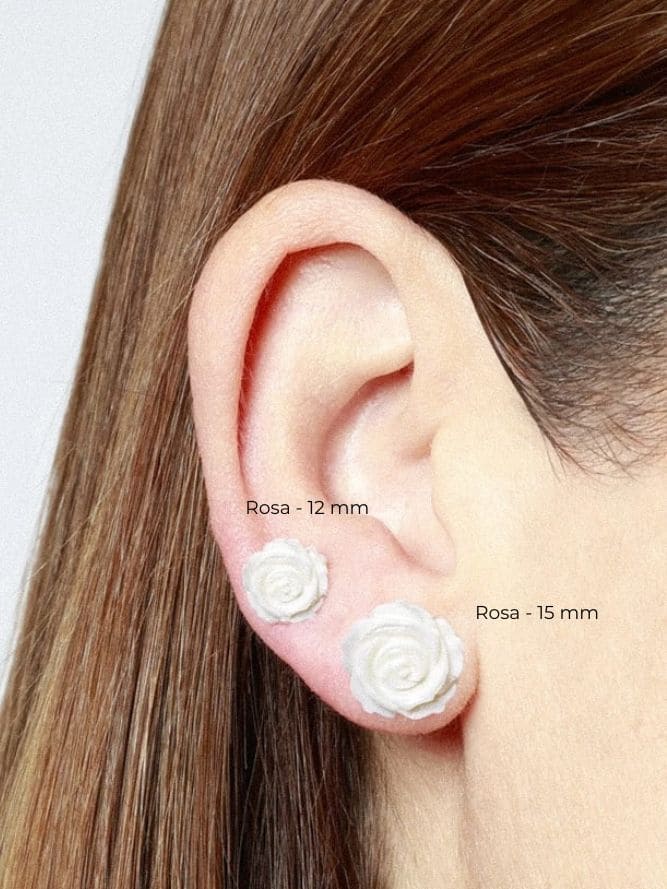 Rosa || Silber Clip-Ohrringe