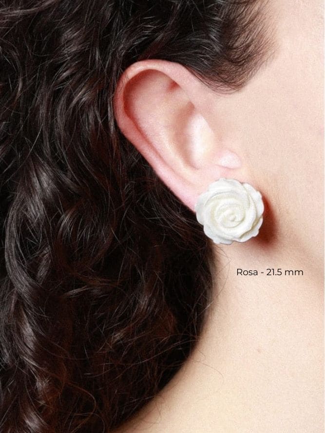 Rosa || Silber Clip-Ohrringe
