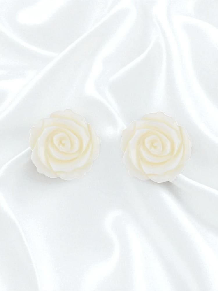 Rosa pendientes de clip plata 925 sin agujeros Zambba