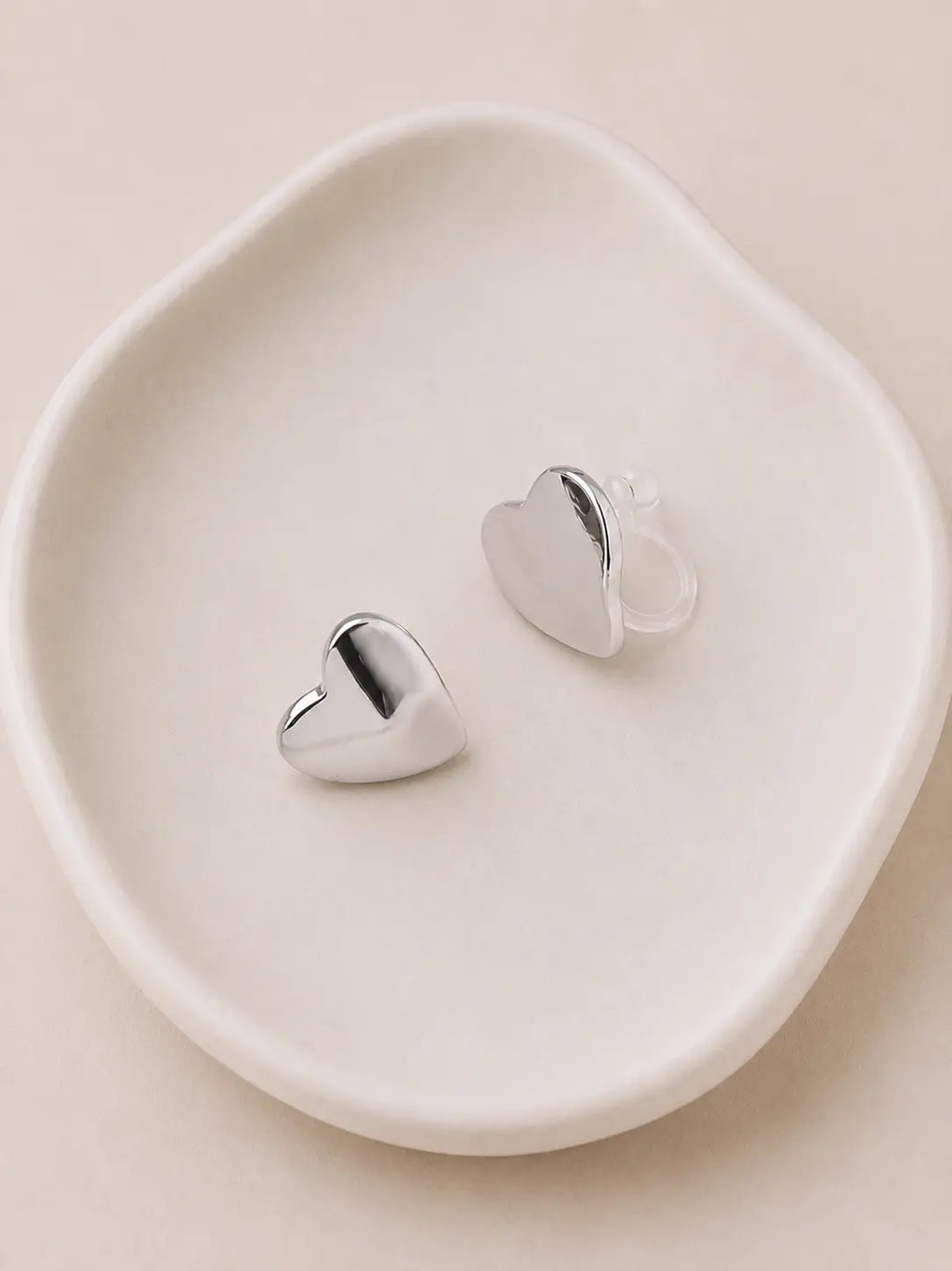 Mila - Pendientes de corazo con clip sin agujeros
