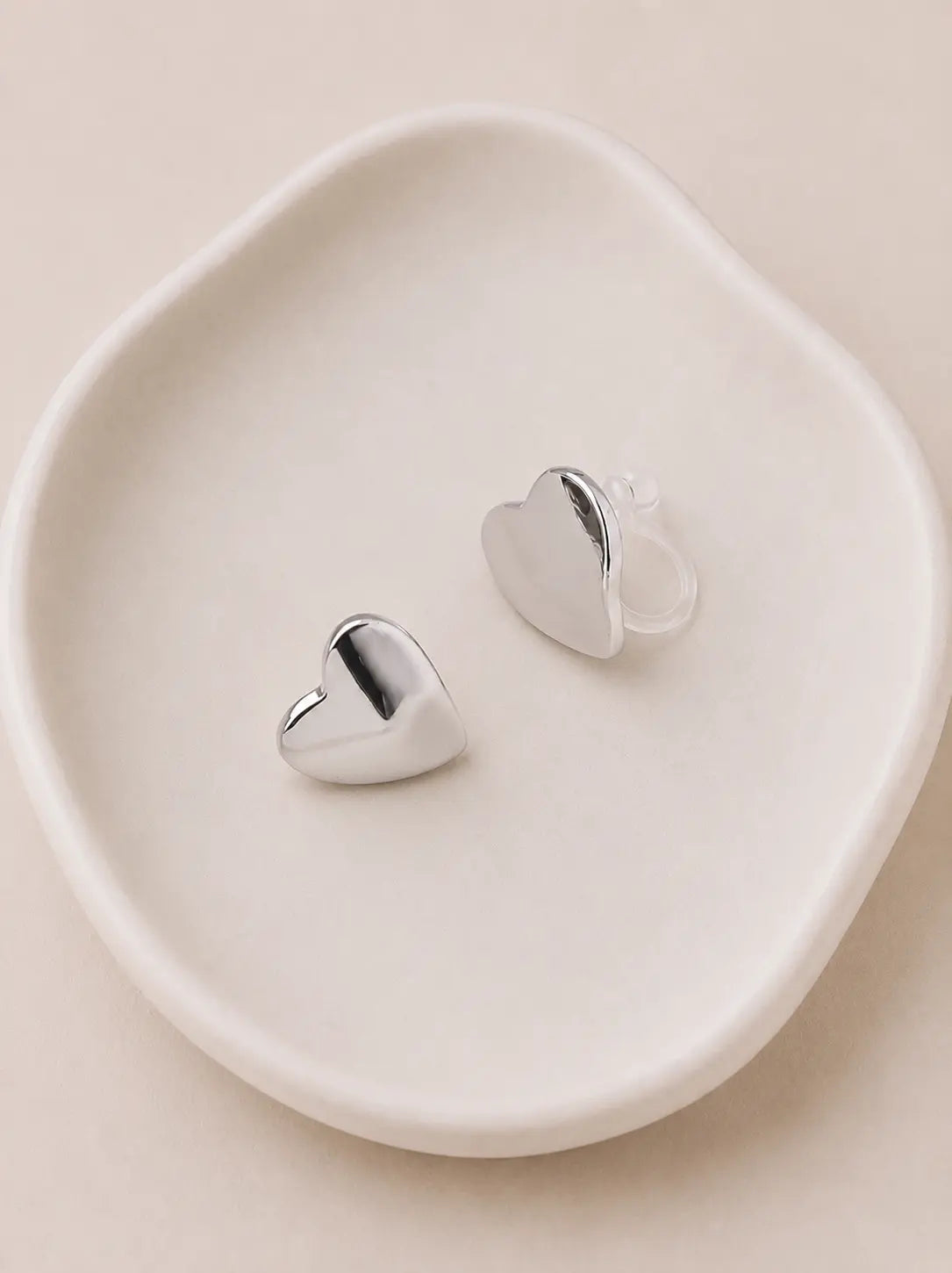 Mila - Pendientes de corazo con clip sin agujeros
