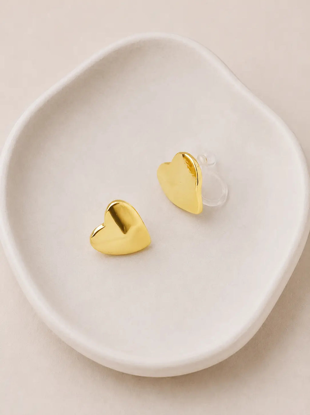 Mila - Pendientes de corazo con clip sin agujeros