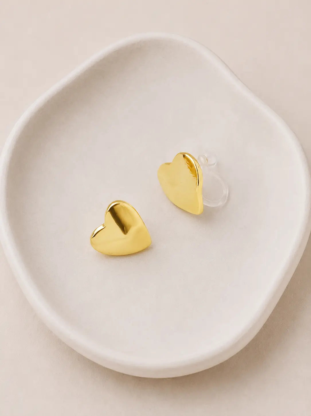 Mila - Pendientes de corazo con clip sin agujeros